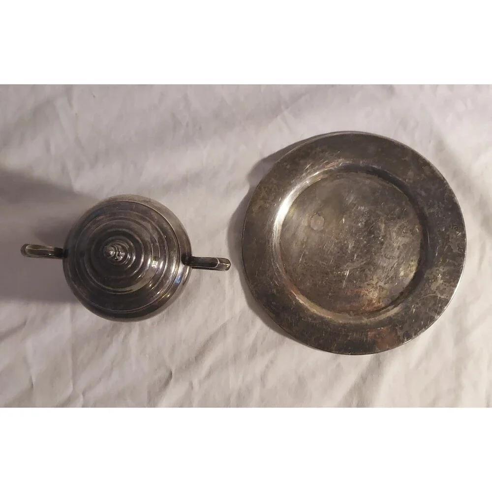 Antique Art S Co SPC Sugar Bowl and Plate